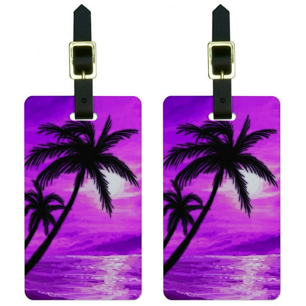 Tropical Beach Pink Fish Luggage Tags Pack of 2 4 1/2 Inch 